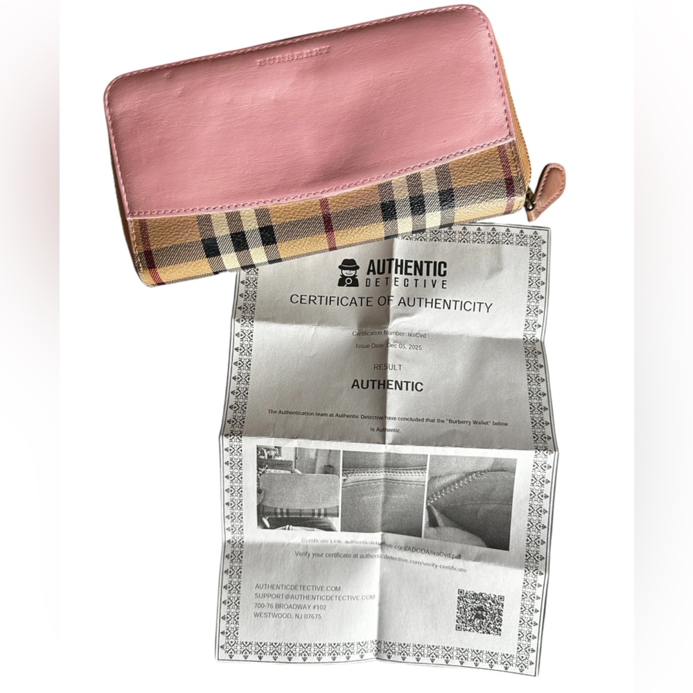 Burberry Pink/Novacheck Zip Long Wallet - Picture 8 of 8